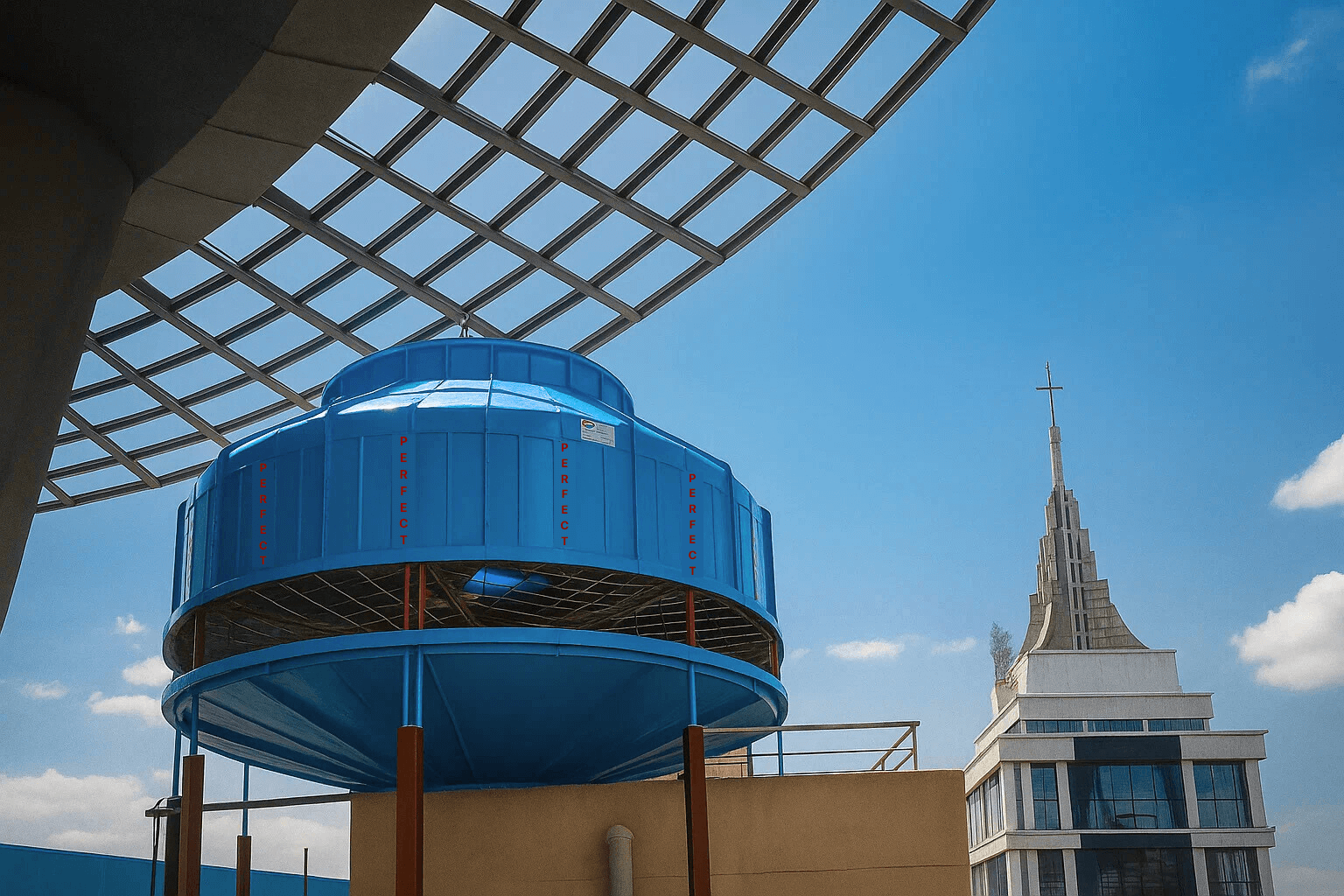 Induced Draft Cooling Towers, round cooling tower, bottle type cooling tower