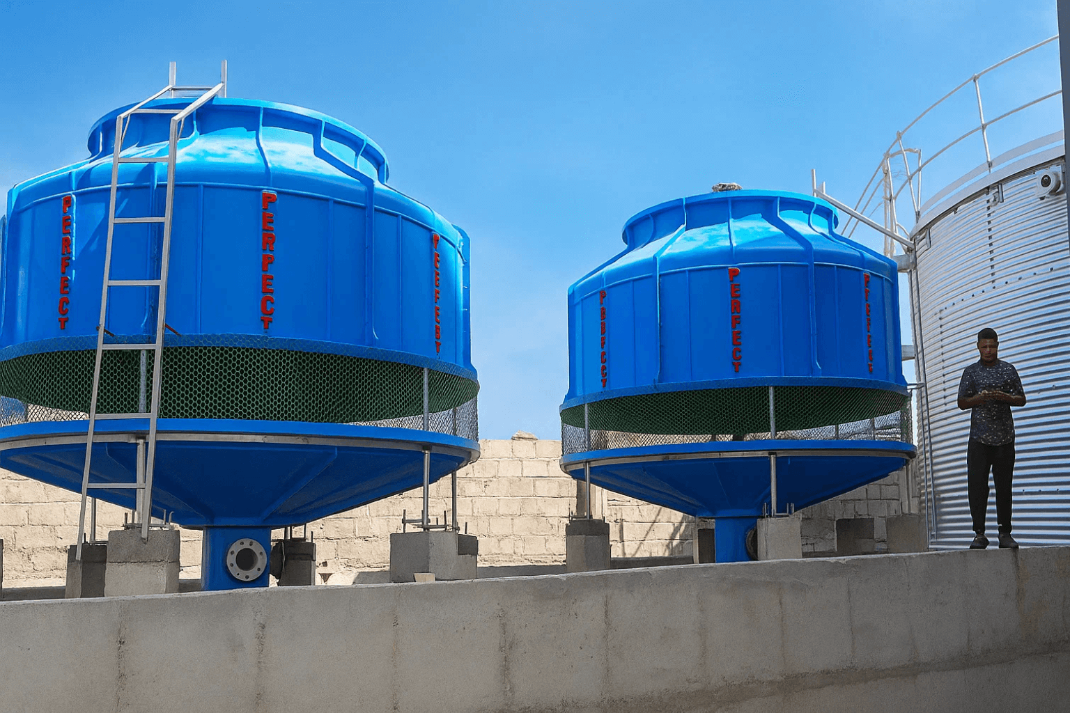 Induced Draft Cooling Towers, round cooling tower, bottle type cooling tower